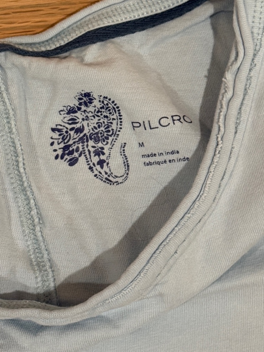 Women’s Anthropologie (Pilcro) Baby Tee - Light Blue & Charcoal, Size Medium - Picture 7 of 7